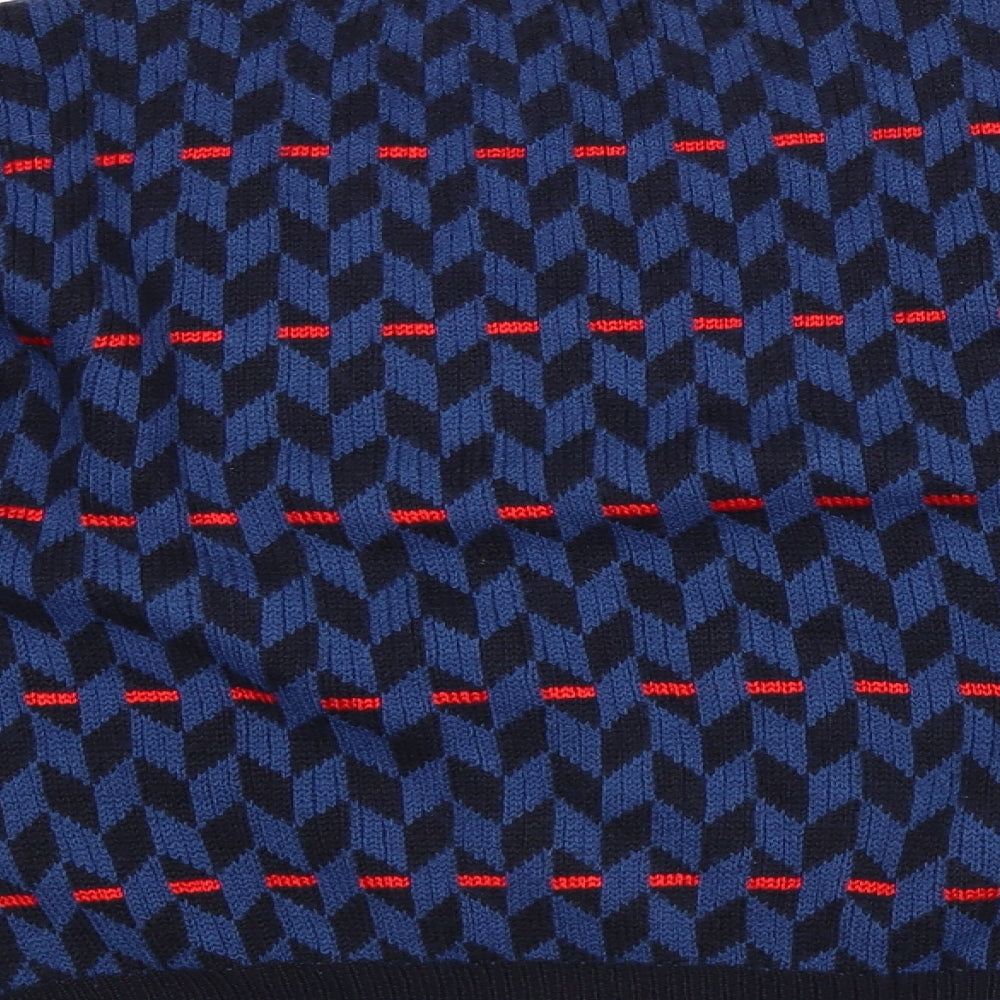 Preworn Boys Blue Geometric Pullover Jumper