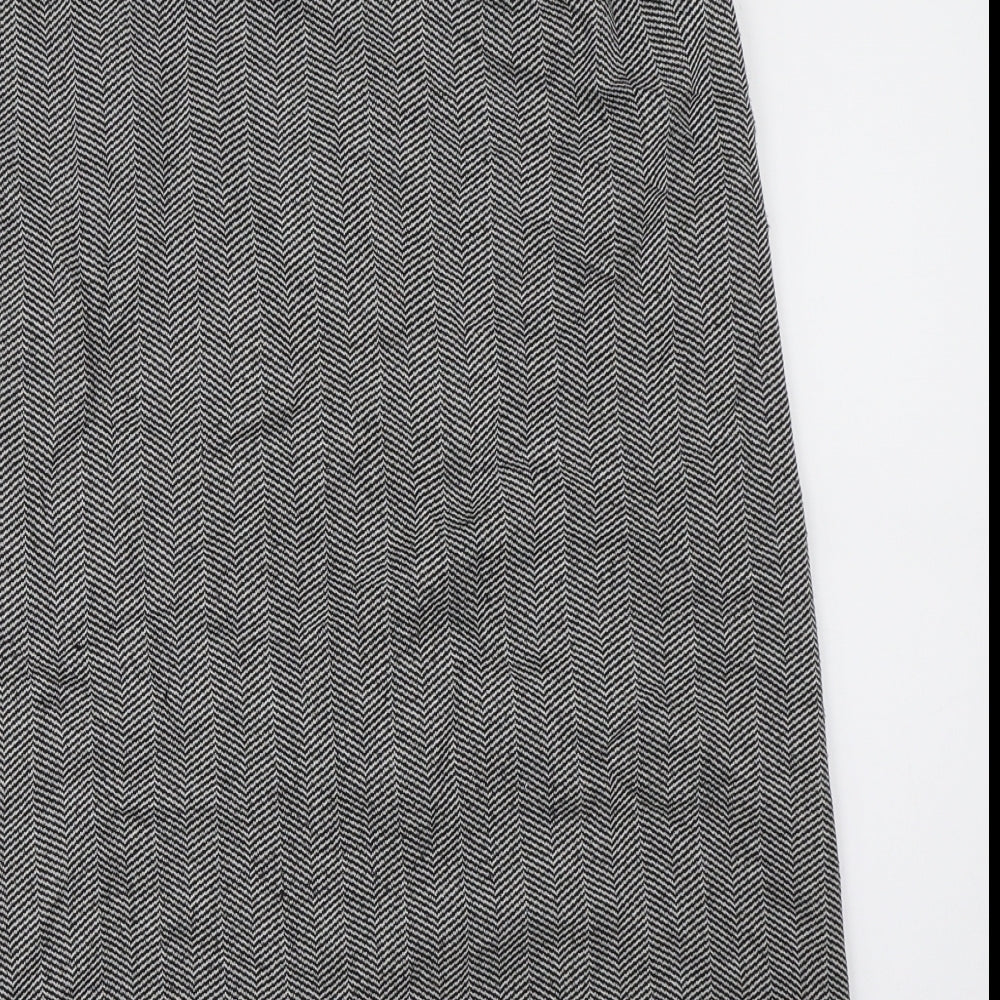WEEKENDERS Womens Grey Herringbone A-Line Skirt Size M