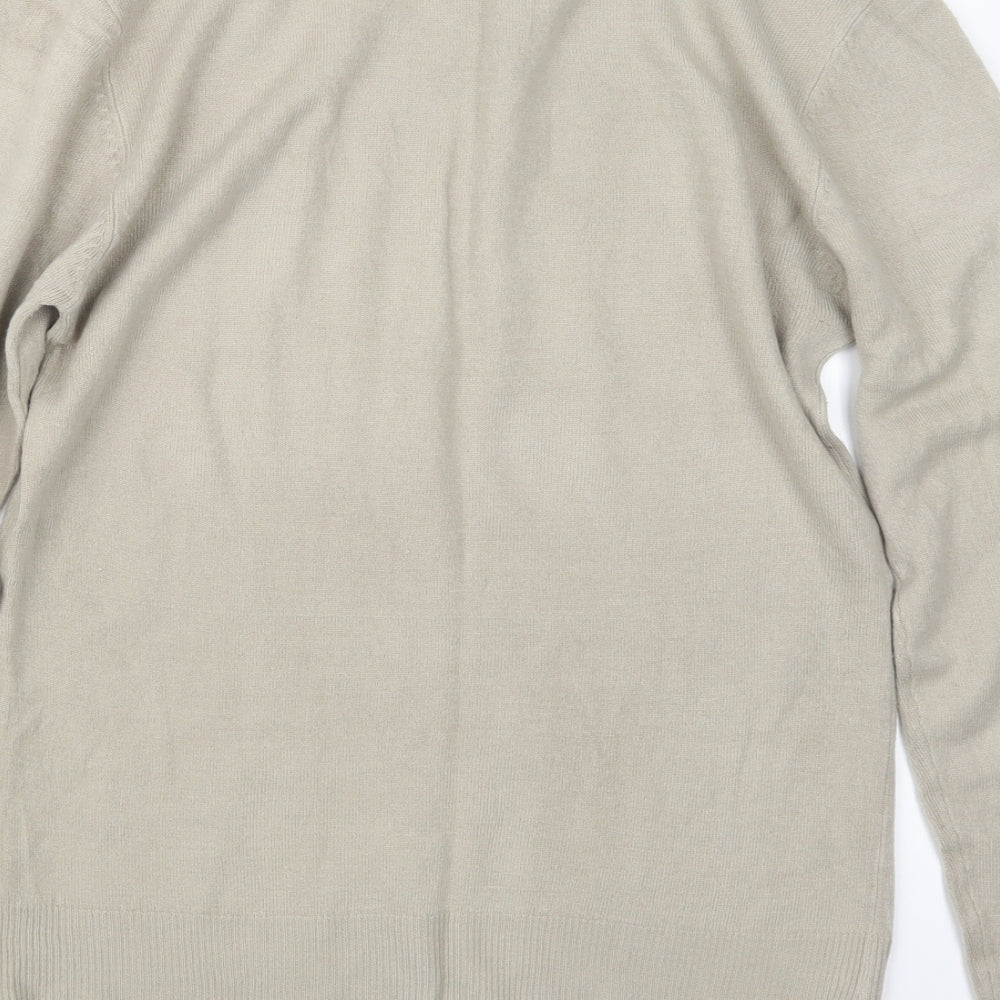 Vintage Mens Beige Knit Pullover Jumper Size M