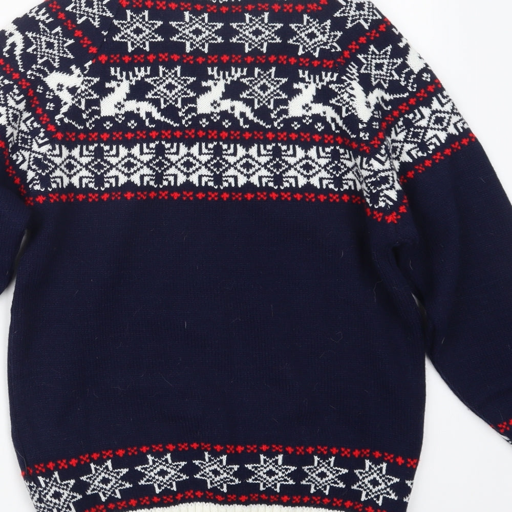 Dot & Sprout Womens Blue Knit Pullover Jumper Size XS