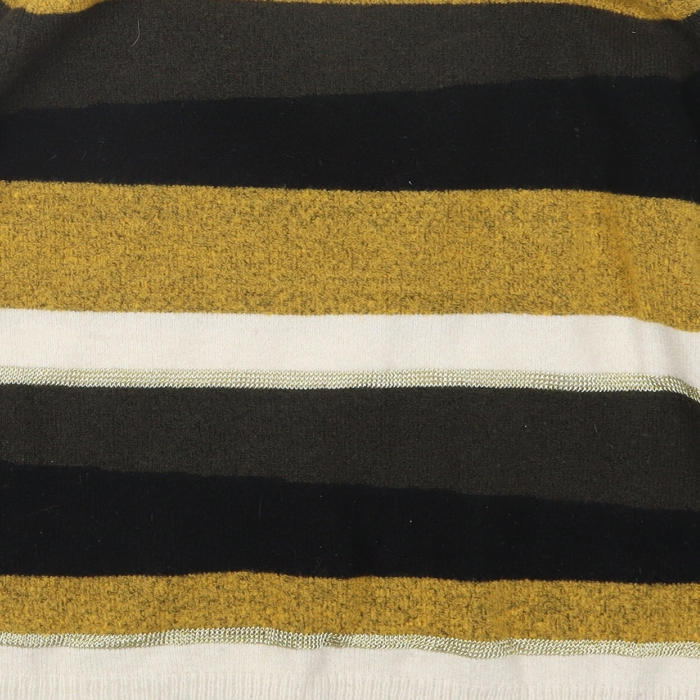 M&Co Womens Yellow Knit Pullover Jumper Size 14