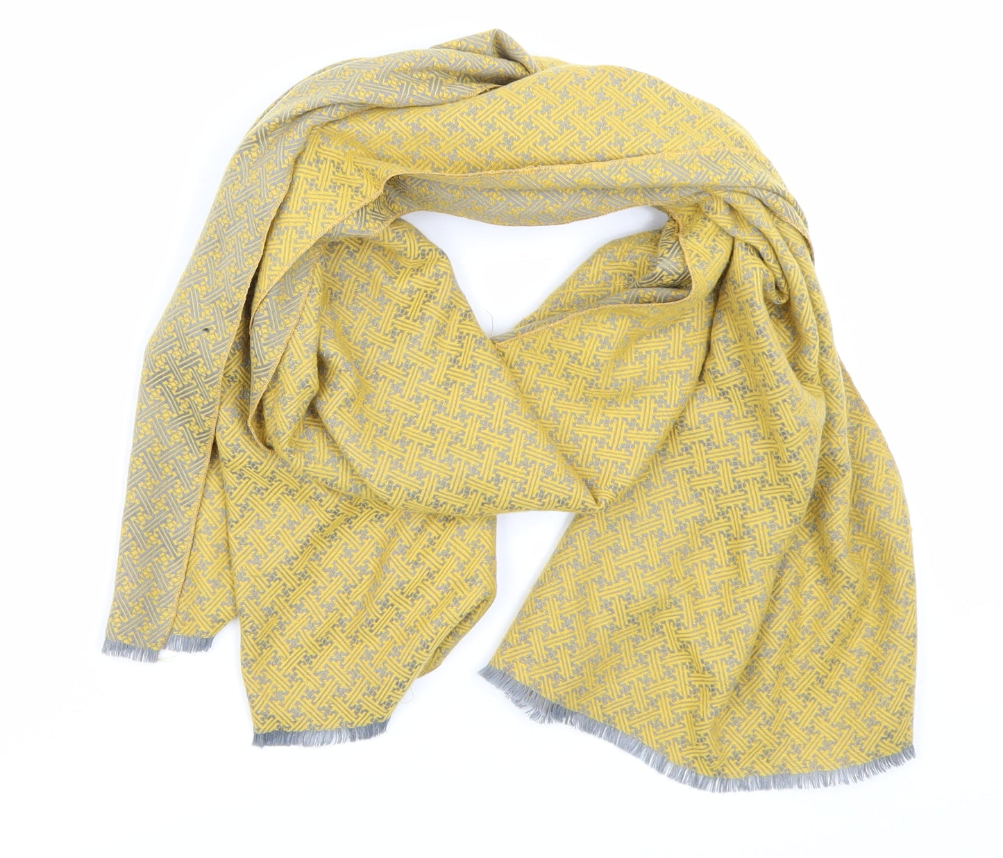 Preworn Womens Yellow Geometric Scarf