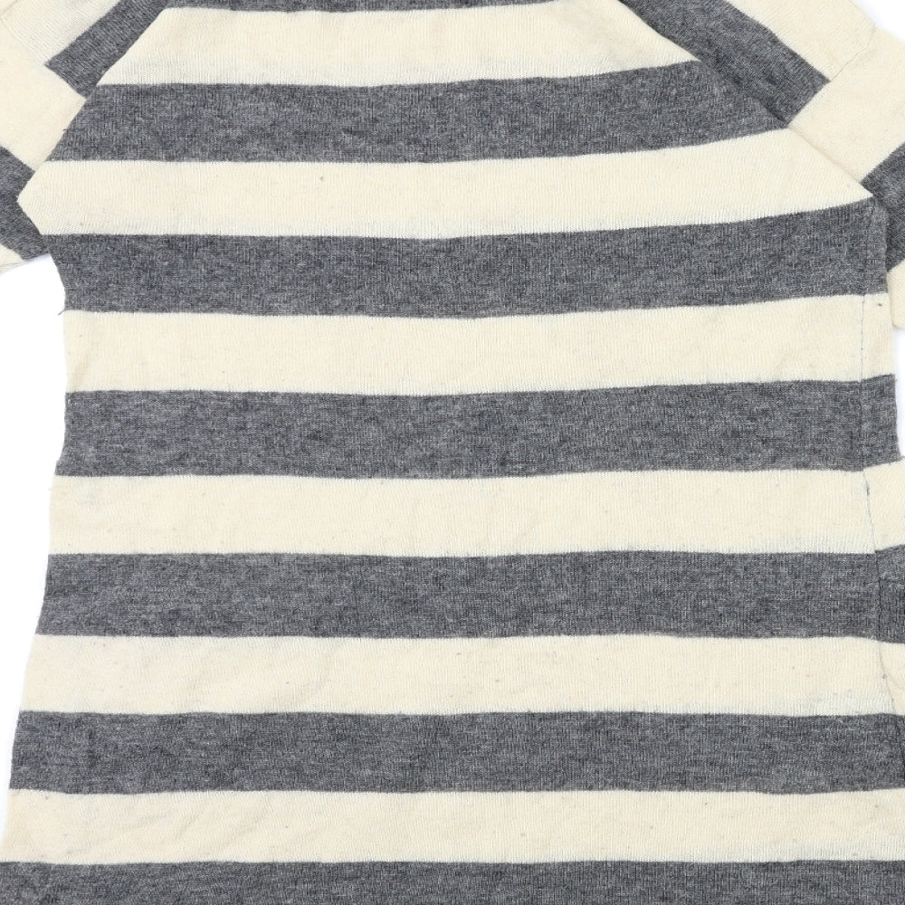 I Love H81 Womens Beige Striped Jumper Dress Size L