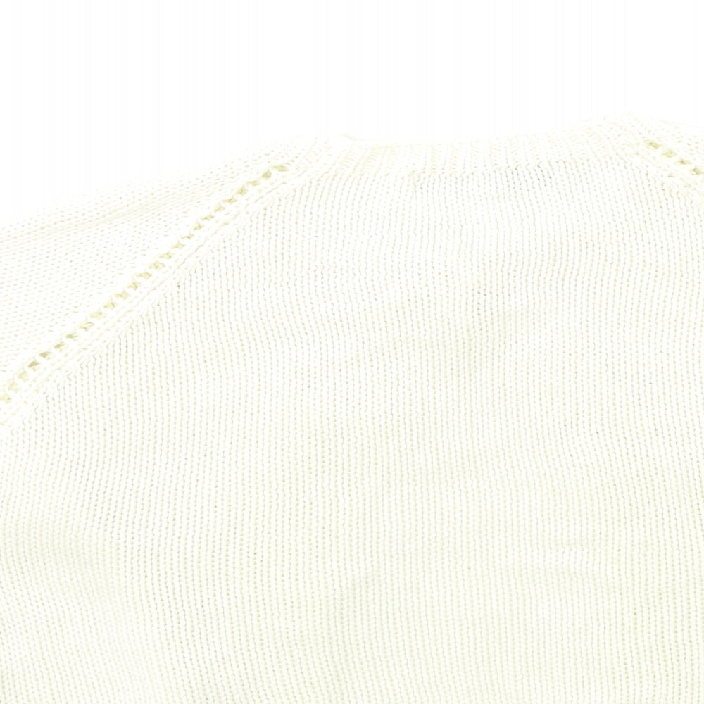 Zara Womens Beige Knit Cardigan Jumper Size M