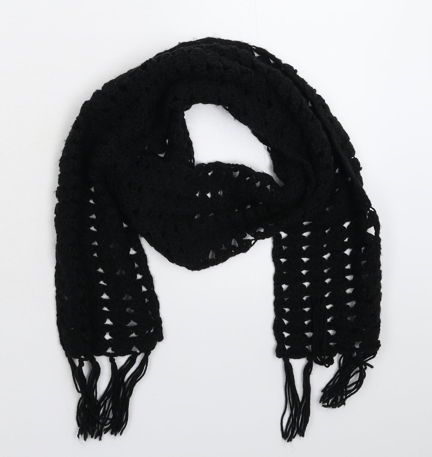 Preworn Womens Black Knit Scarf
