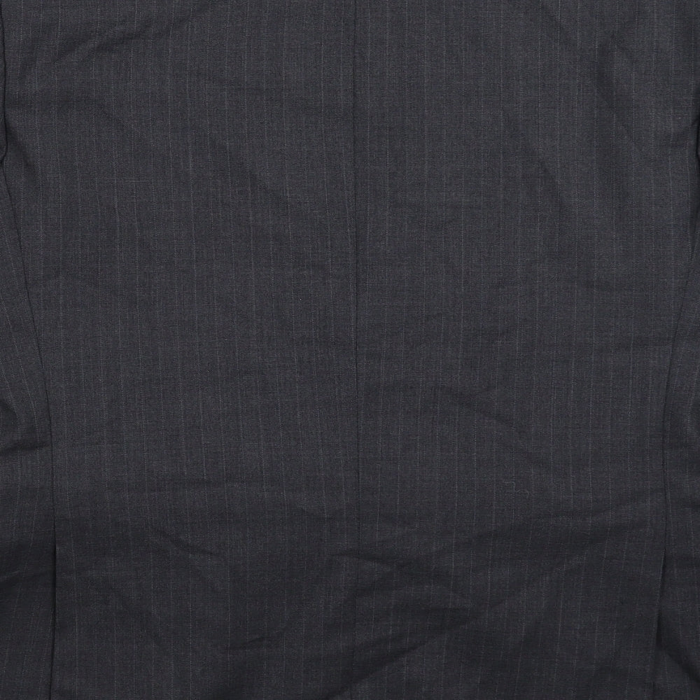 The Label Mens Grey Striped Jacket Suit Jacket Size 40