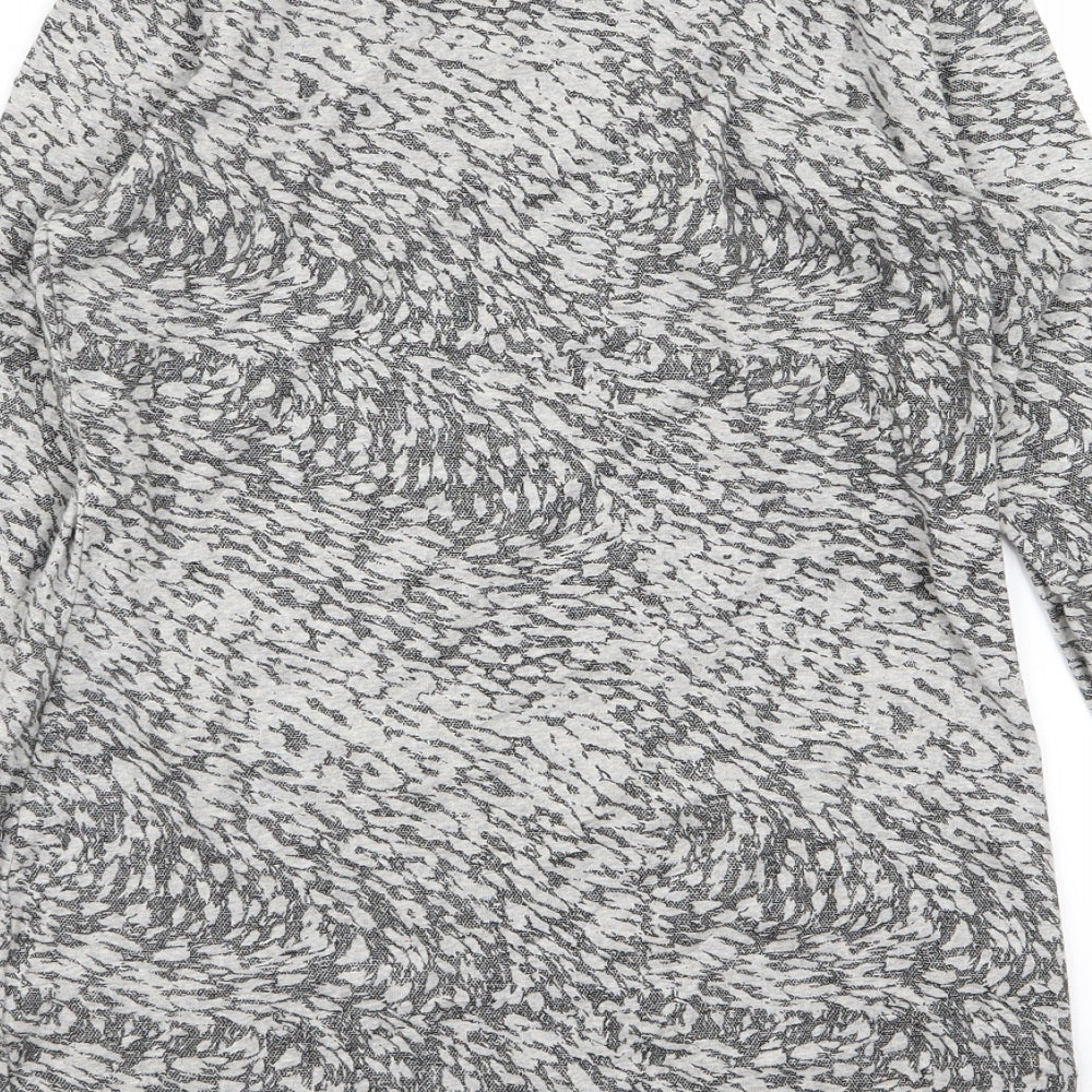 Marks & Spencer Womens Grey Geometric Basic T-Shirt Size 8