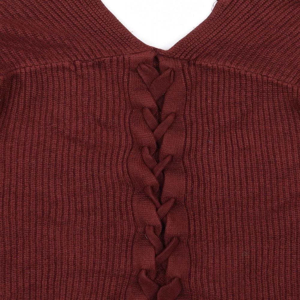 H&M Womens Red Pullover Jumper Size M