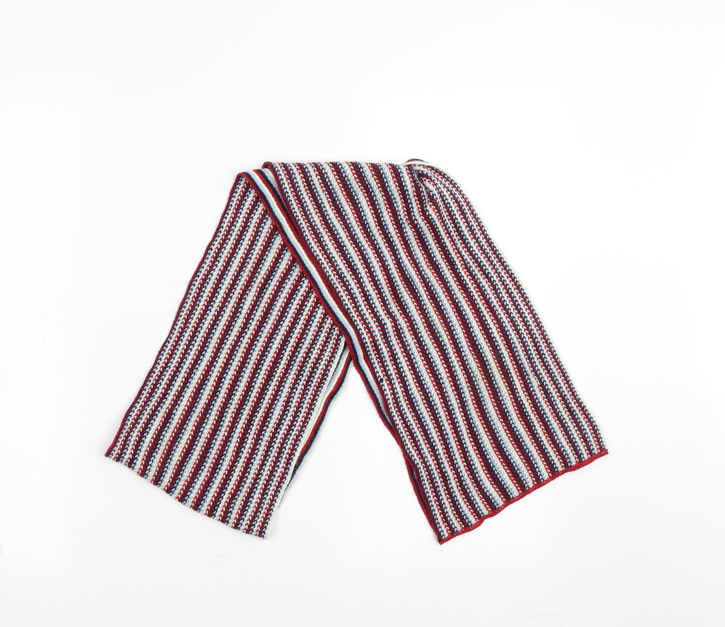 Dents Mens Red Striped Scarf One Size