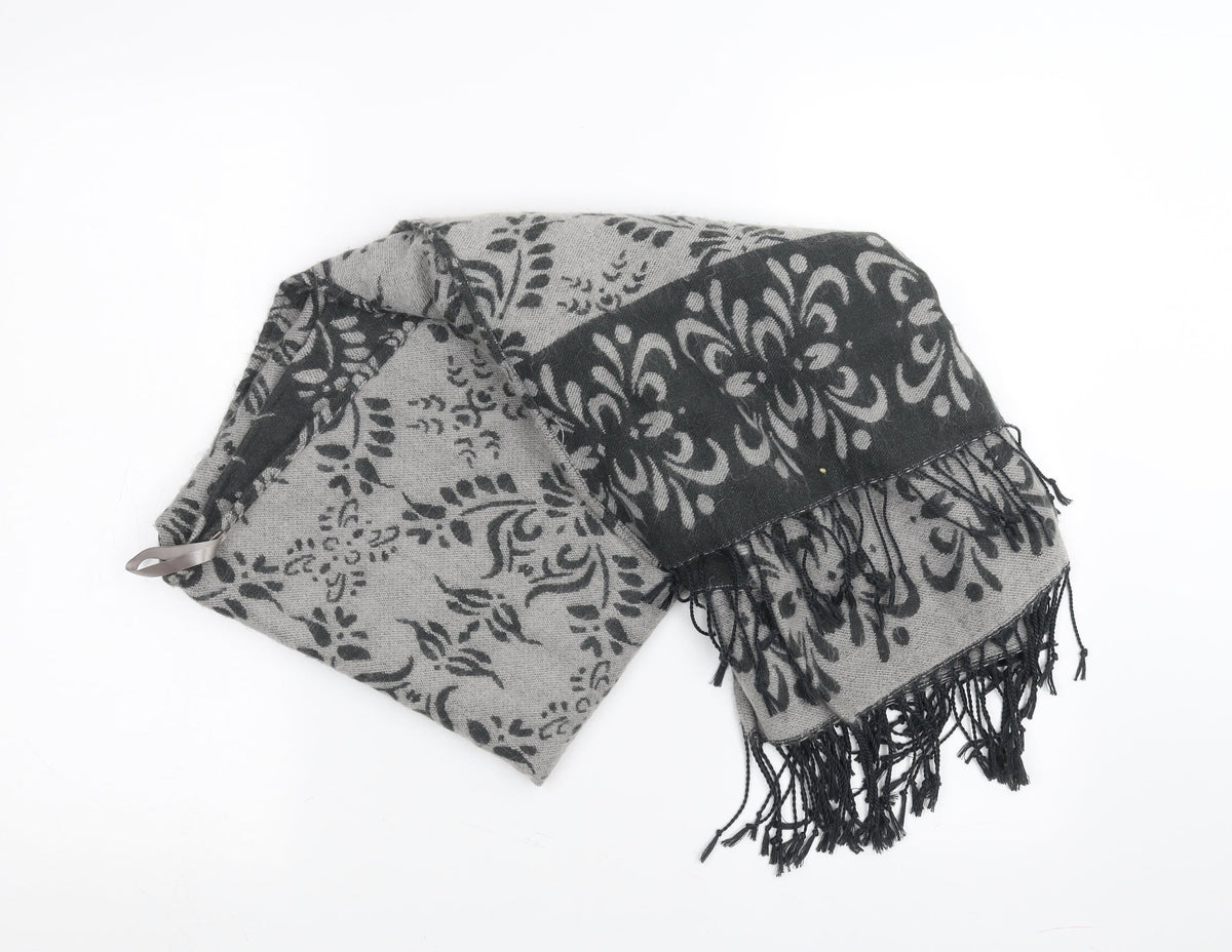 Preworn Womens Grey Floral Shawl/Wrap