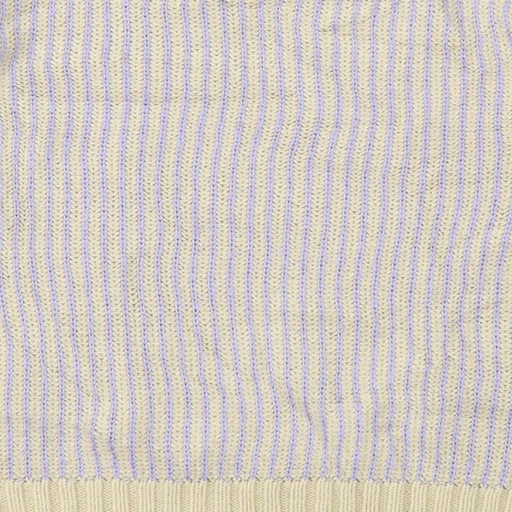 Marks and Spencer Womens Brown Striped Pullover Jumper Size 8