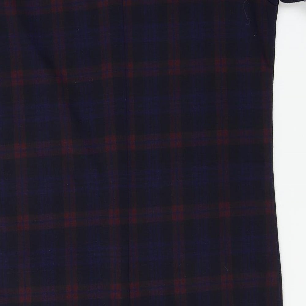 New Look Womens Blue Check A-Line Size 10