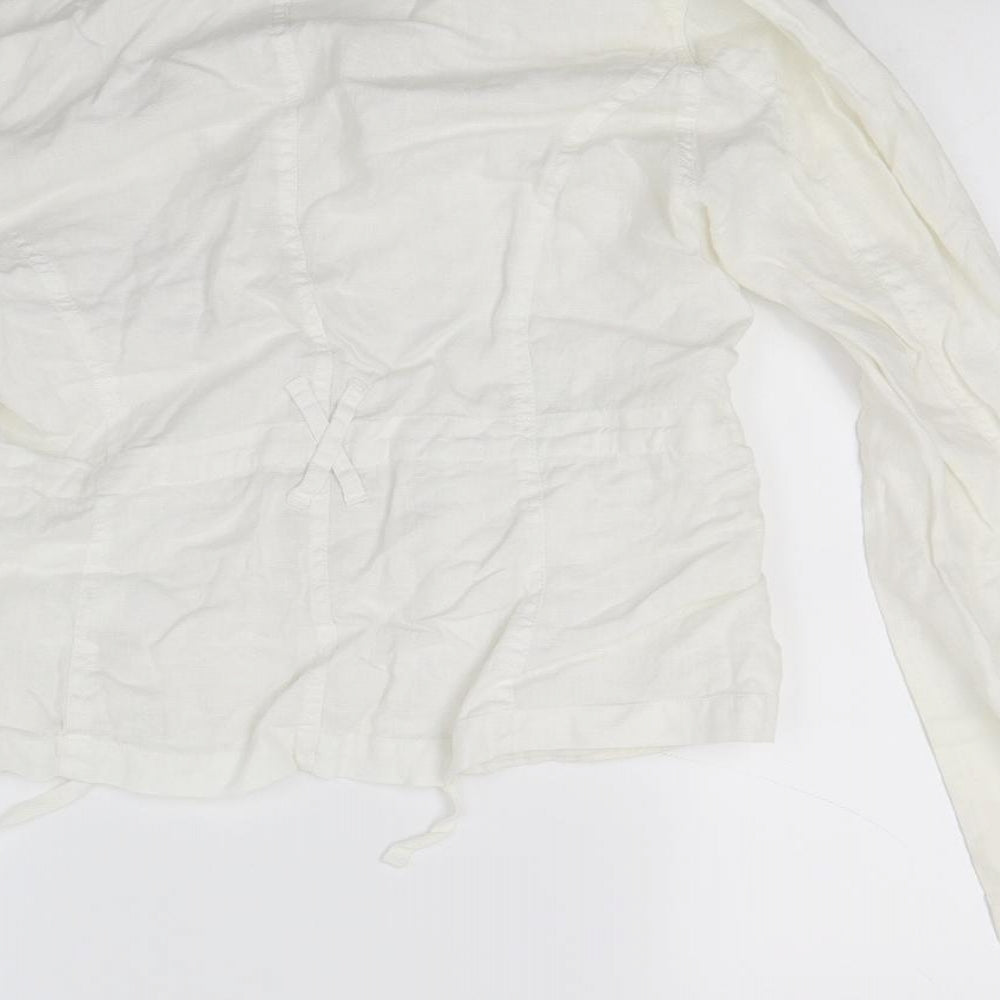 E studio Womens White Basic Blouse Size M