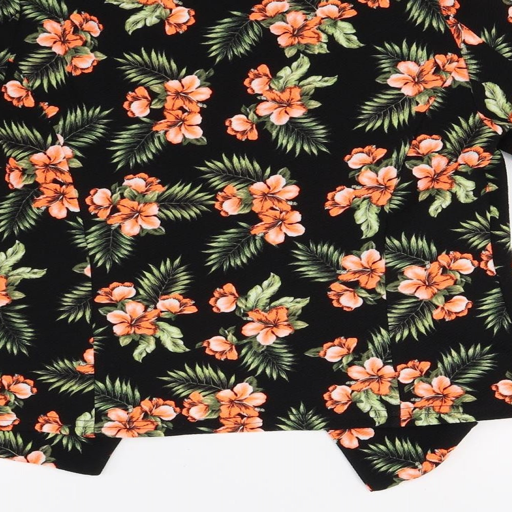 915 Generation Girls Black Floral Jacket Coat Size 12-13 Years