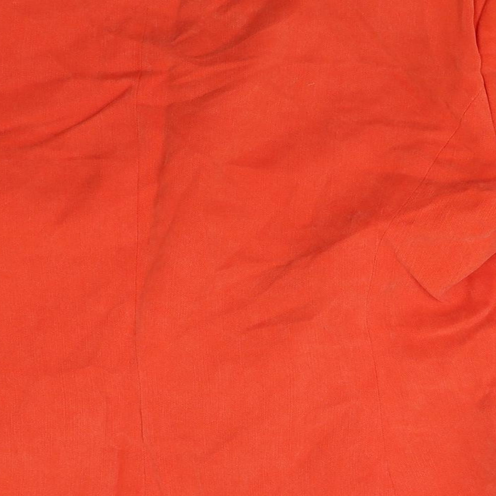 Country Casuals Womens Orange Basic Button-Up Size 14