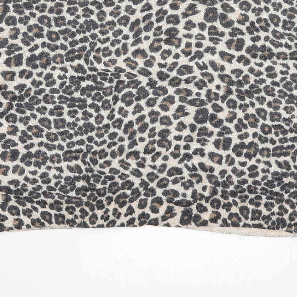 Topshop Womens Brown Animal Print Cropped Blouse Size 8