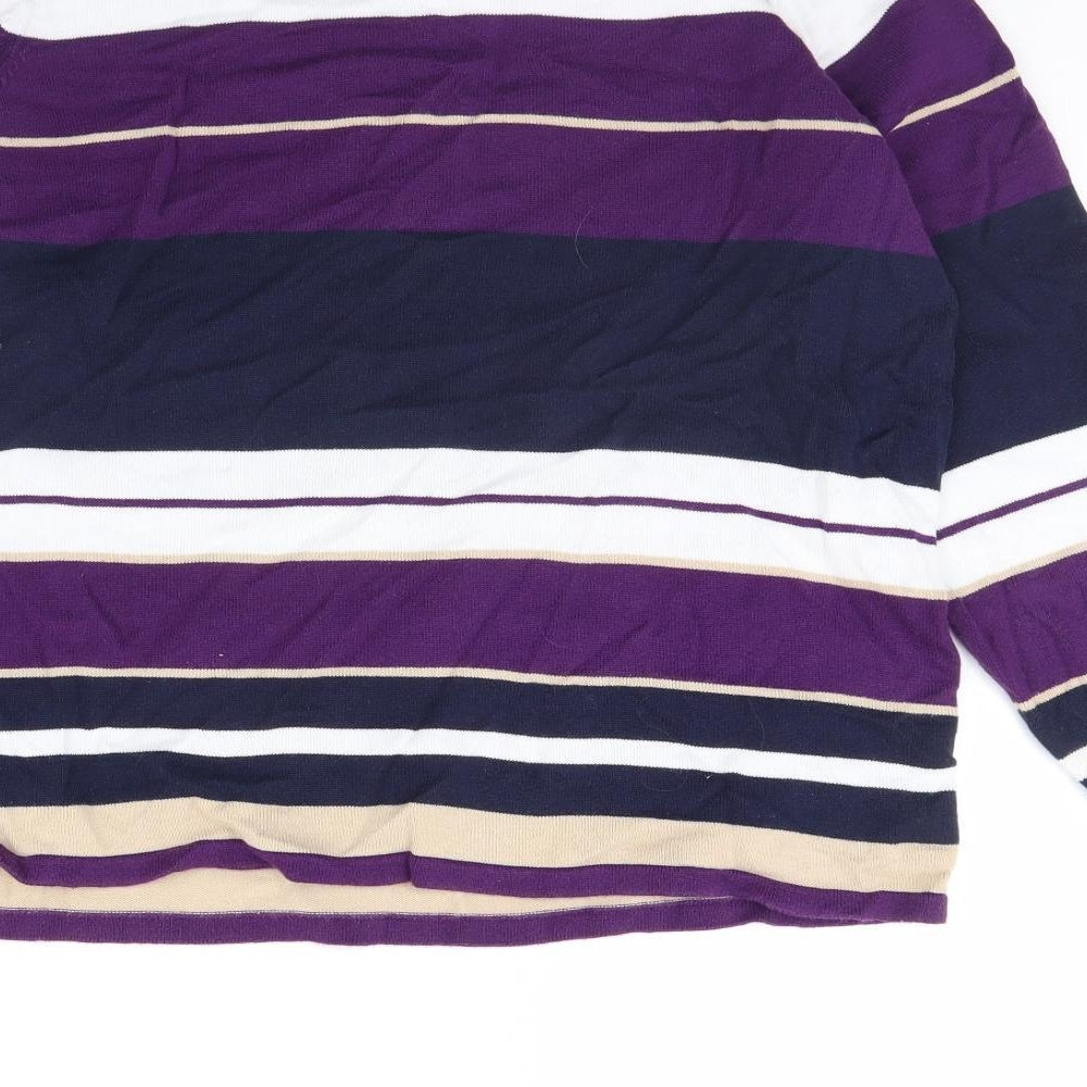 EWM Womens Multicoloured Striped Pullover Jumper Size L