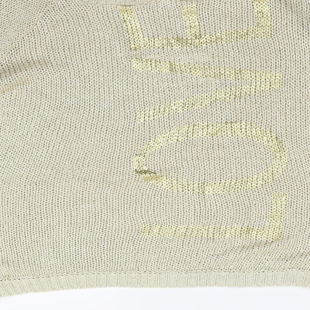 River Island Womens Gold Knit Pullover Jumper Size 6