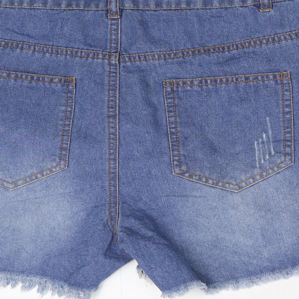 Preworn Womens Blue Damask Mom Shorts Size 10