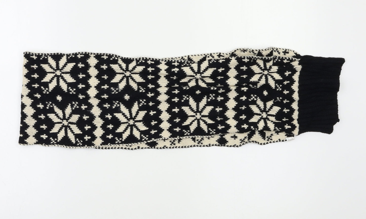 Preworn Unisex Black Geometric Scarf