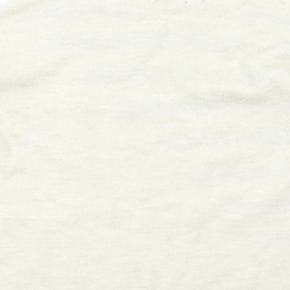 M&Co Womens White Striped Pullover Jumper Size S