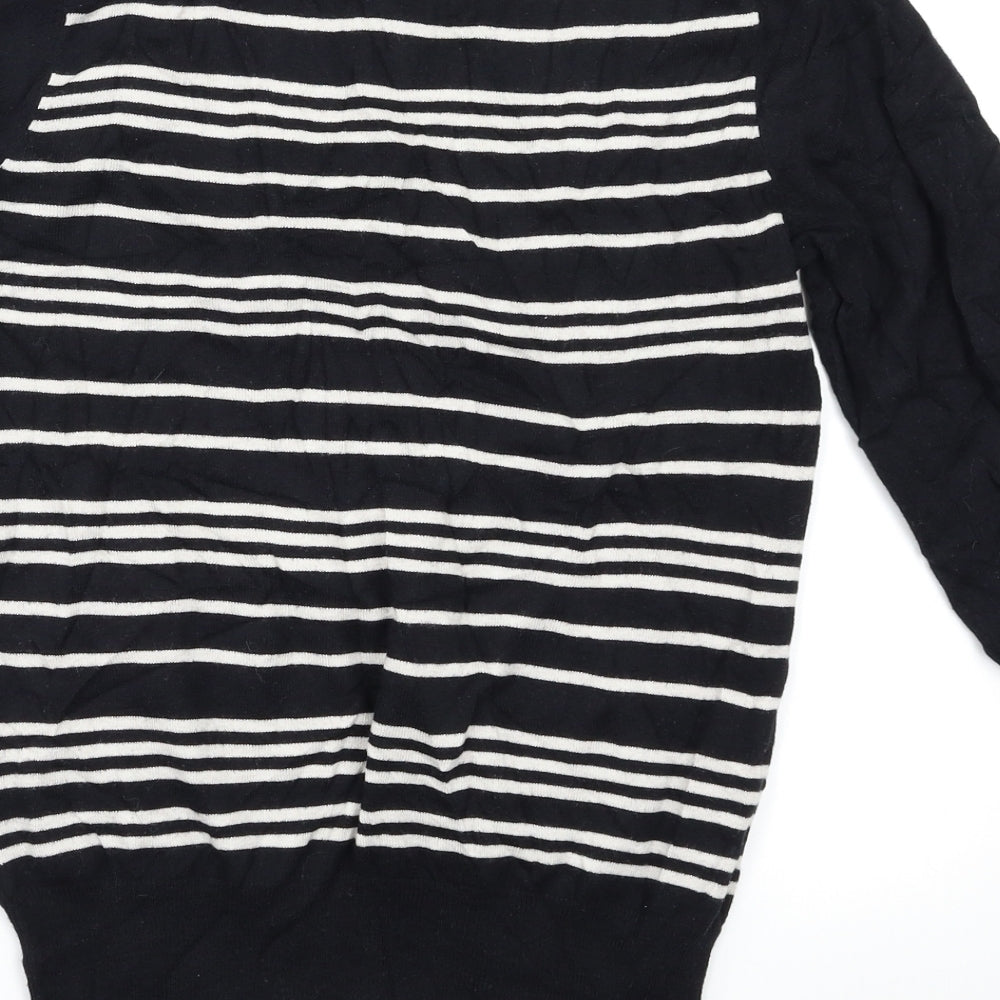 NEXT Womens Black Striped Pullover Jumper Size 10