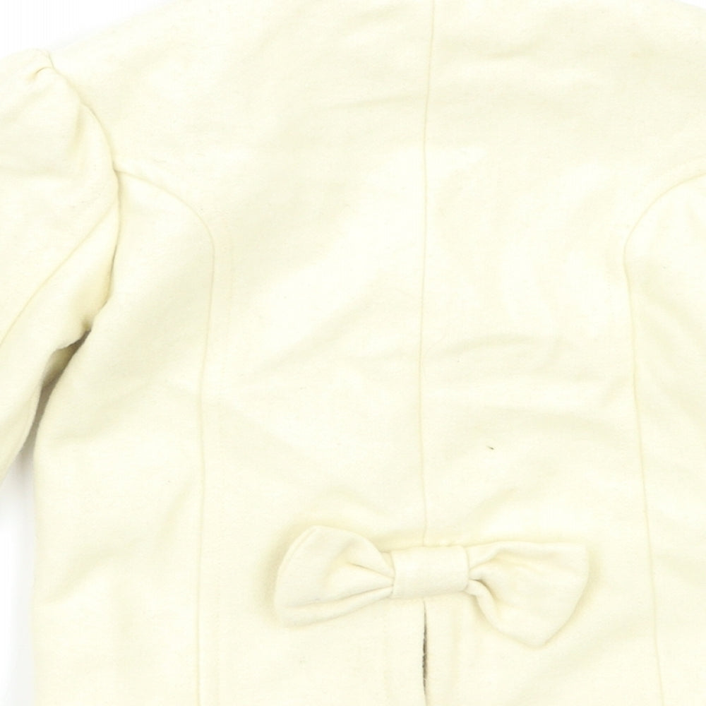 New Look Girls Ivory Pea Coat Coat Size 2 Years