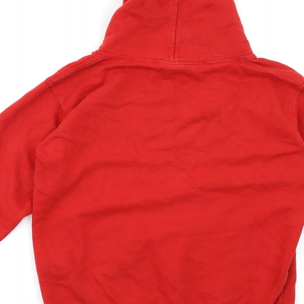 Preworn Girls Red Pullover Hoodie Size 10-11 Years