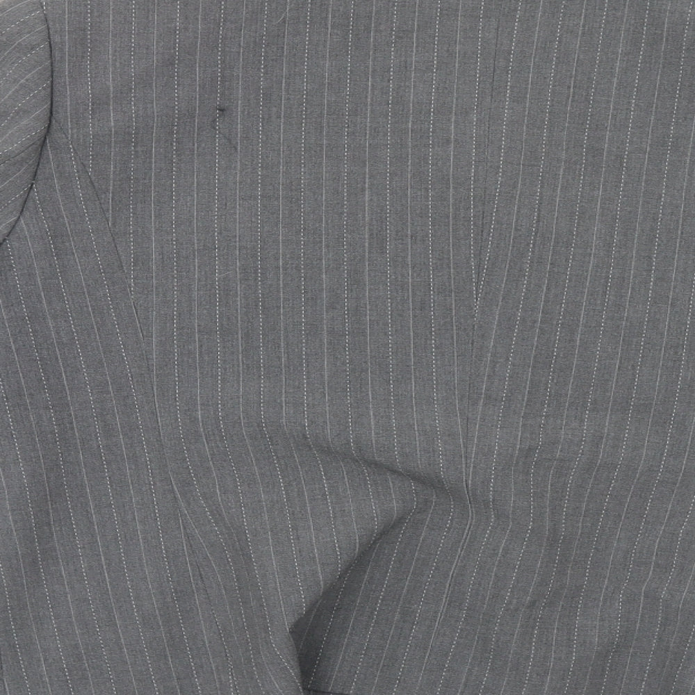 Gelco Womens Grey Striped Jacket Suit Jacket Size 14