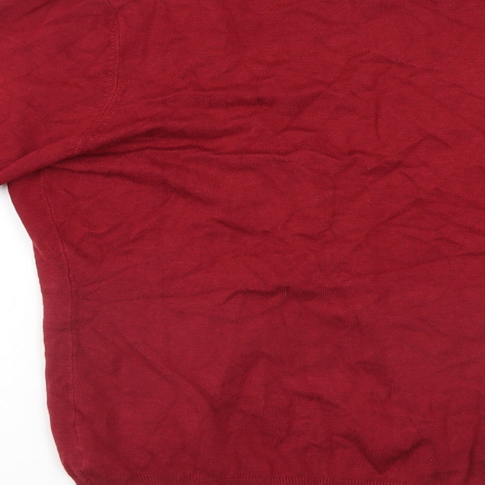 Yessica Womens Red Cardigan Jumper Size M