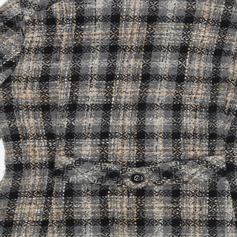 Manuetto Womens Black Check Jacket Size 12