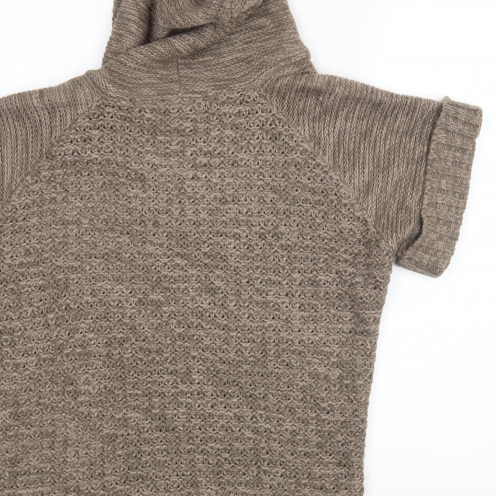 Dorothy Perkins Womens Brown Wrap Jumper Size M