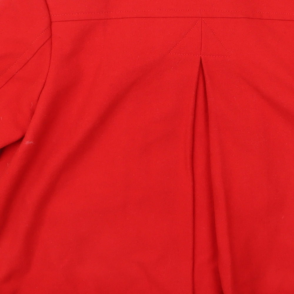 H&M Womens Red Overcoat Jacket Size 6