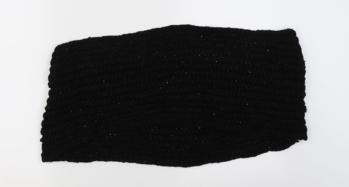Preworn Womens Black Knit Shawl/Wrap