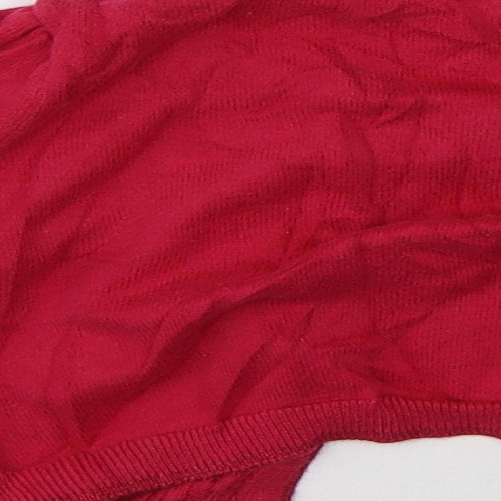 Preworn Girls Pink Cardigan Jumper Size 6-9 Months