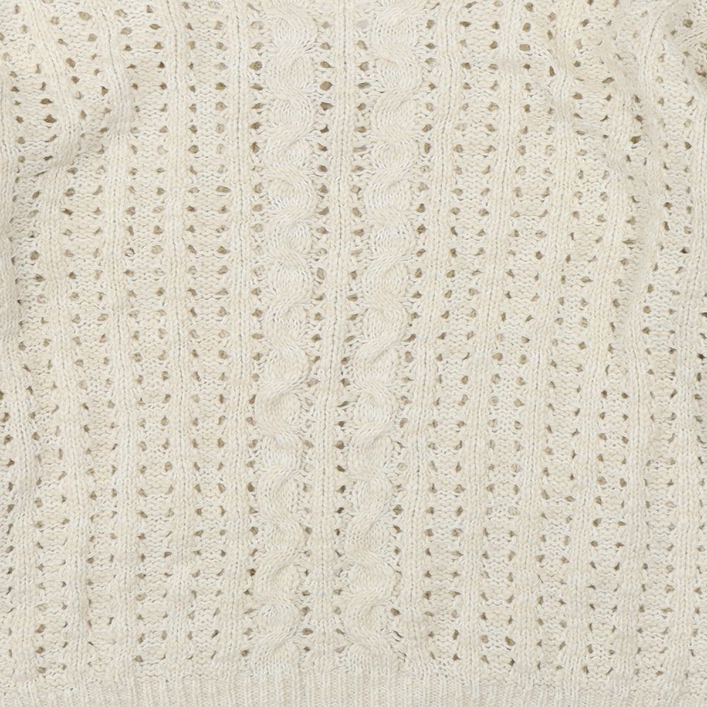 Missi Womens Beige Knit Pullover Jumper Size M