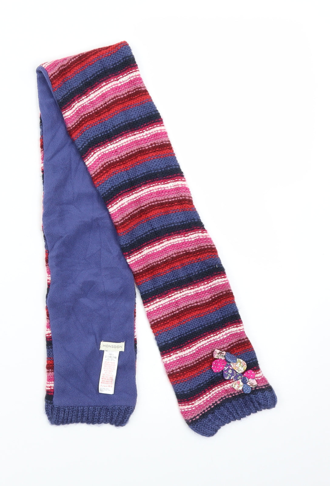 Monsoon Girls Purple Striped Scarf Scarves & Wraps One Size