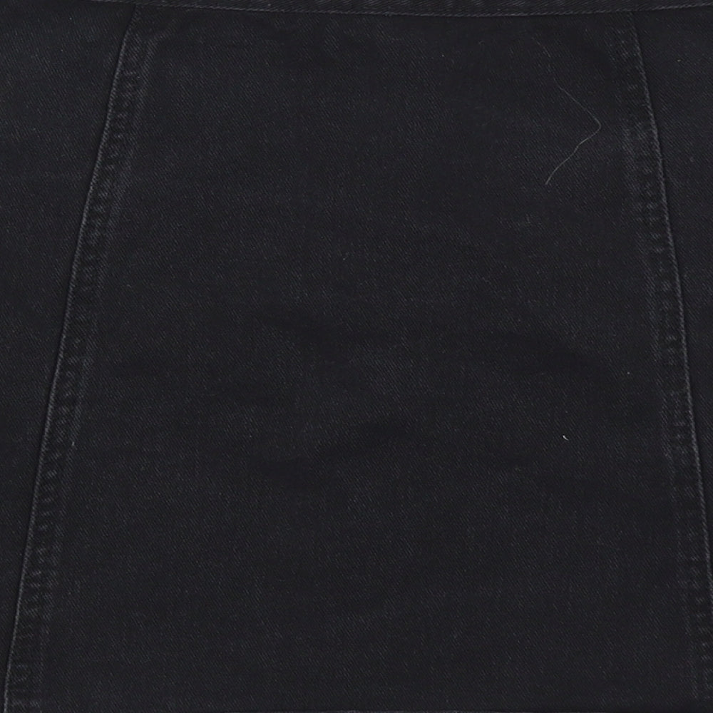 Cooperative Womens Black Denim A-Line Skirt Size S