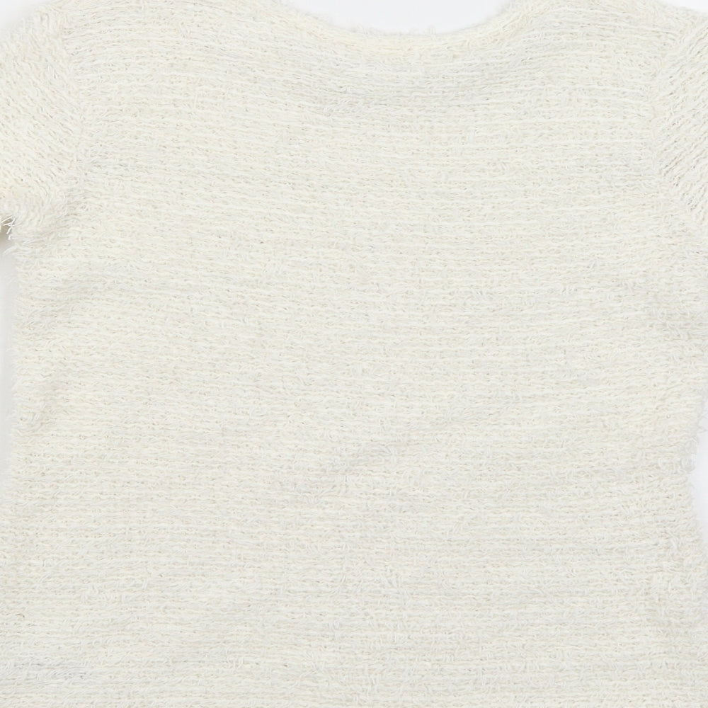 George Girls White Pullover Jumper Size 7-8 Years
