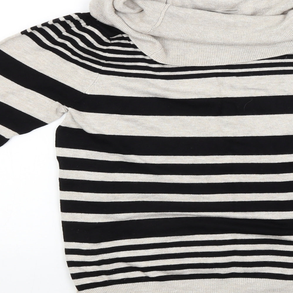 Marks & Spencer Womens Beige Striped Pullover Jumper Size 10