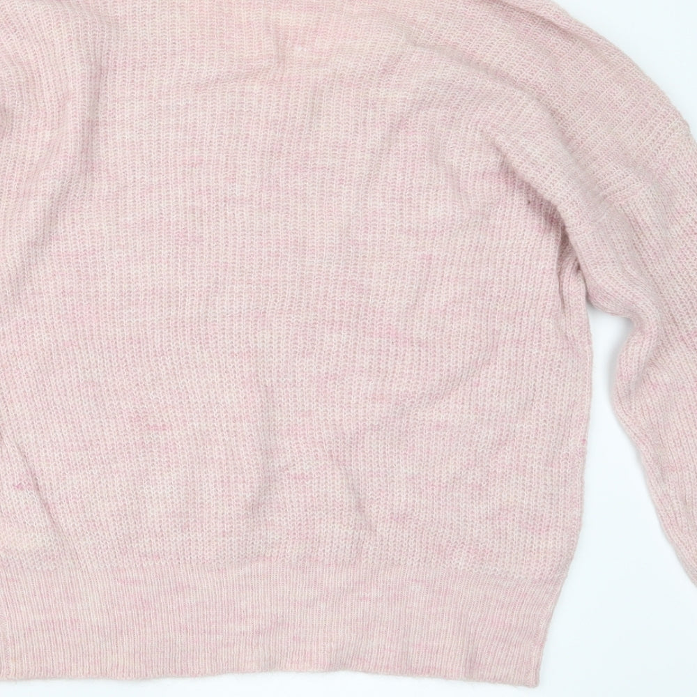 Fransa Womens Pink Knit Pullover Jumper Size S