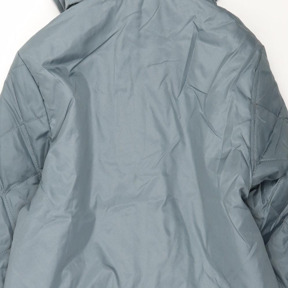 Anne De Lancay Womens Grey Parka Coat Size S