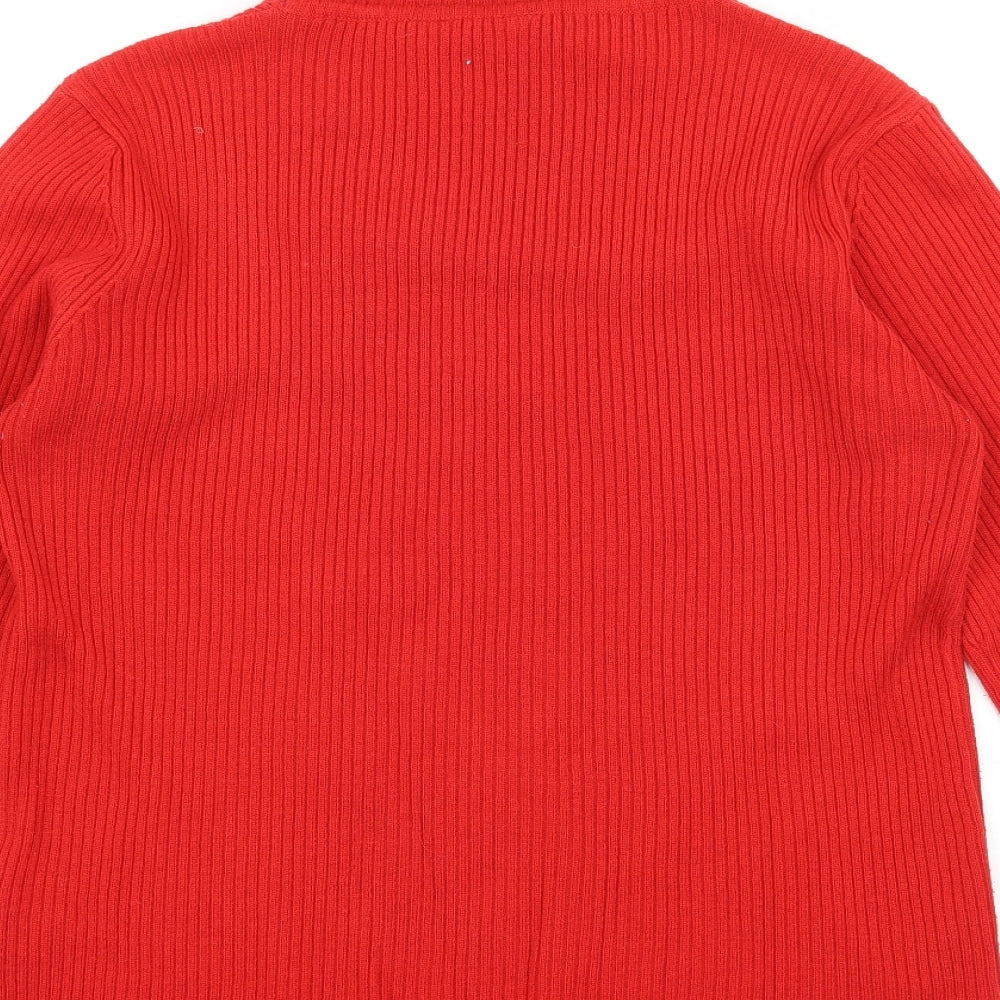 Mia Moda Womens Red Knit Pullover Jumper Size XL