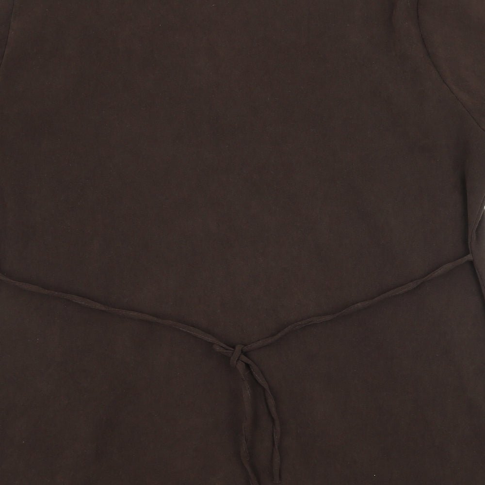 Xrose Womens Brown Velour Basic Button-Up Size 18
