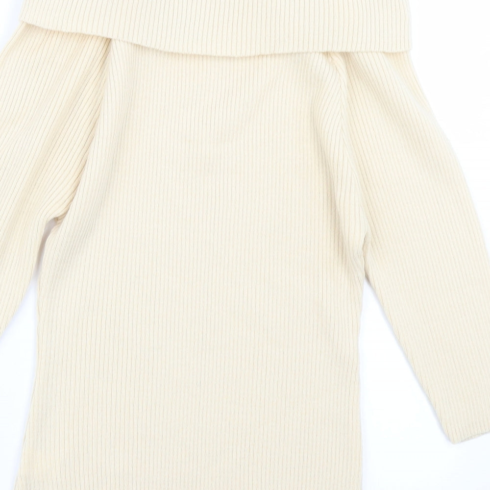 R Womens Ivory Knit Pullover Jumper Size 10