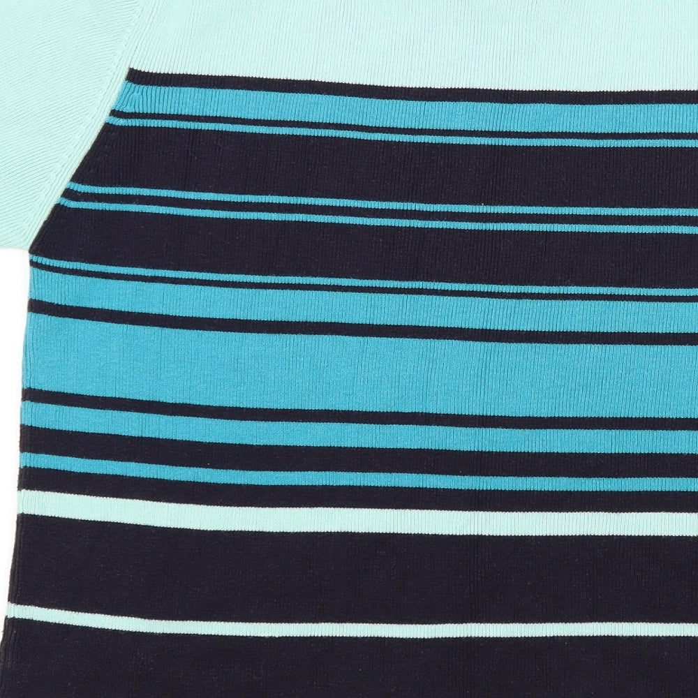 Ann Harvey Womens Blue Striped Pullover Jumper Size 16