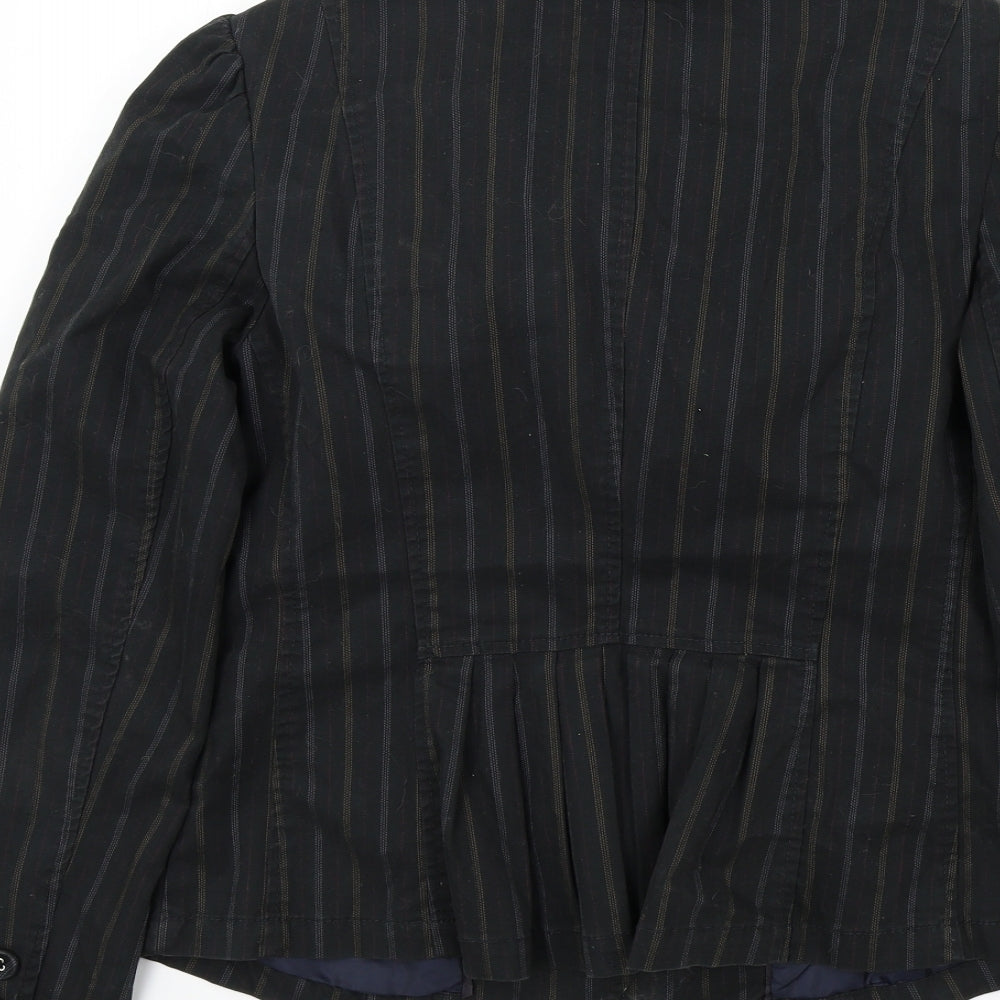 NEXT Womens Black Striped Gilet Jacket Size 12