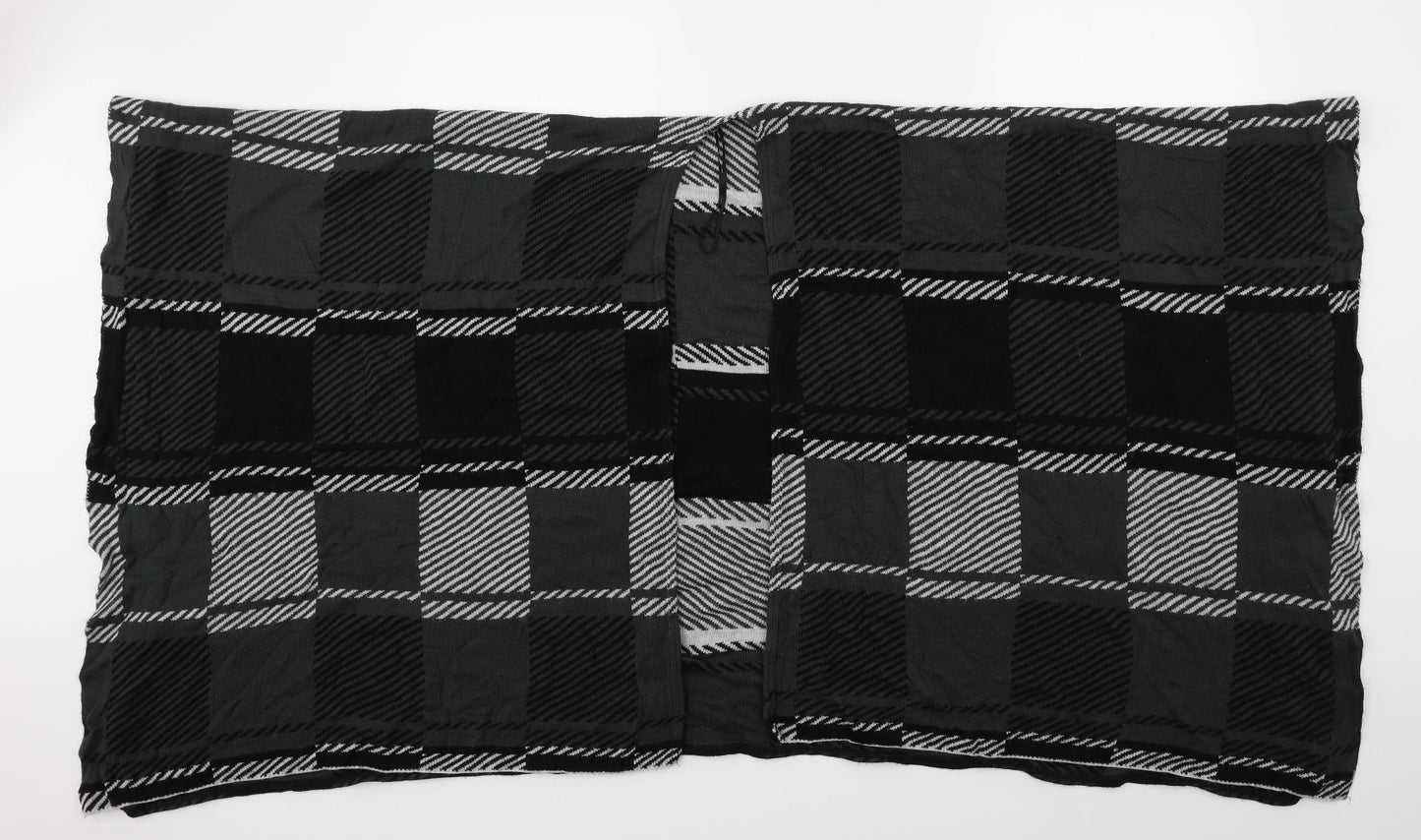QED London Womens Grey Check Shawl/Wrap