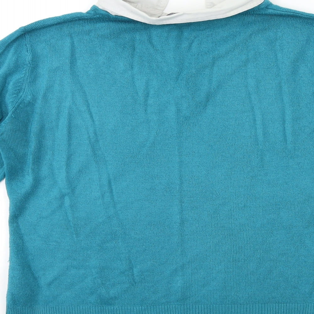 Ellie Louise Womens Blue Knit Pullover Jumper Size M