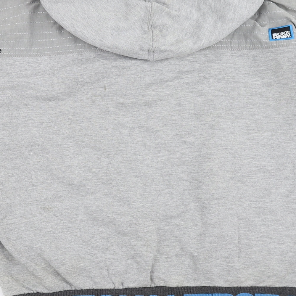 BCK & HRSY Mens Grey Henley Jumper Size XL